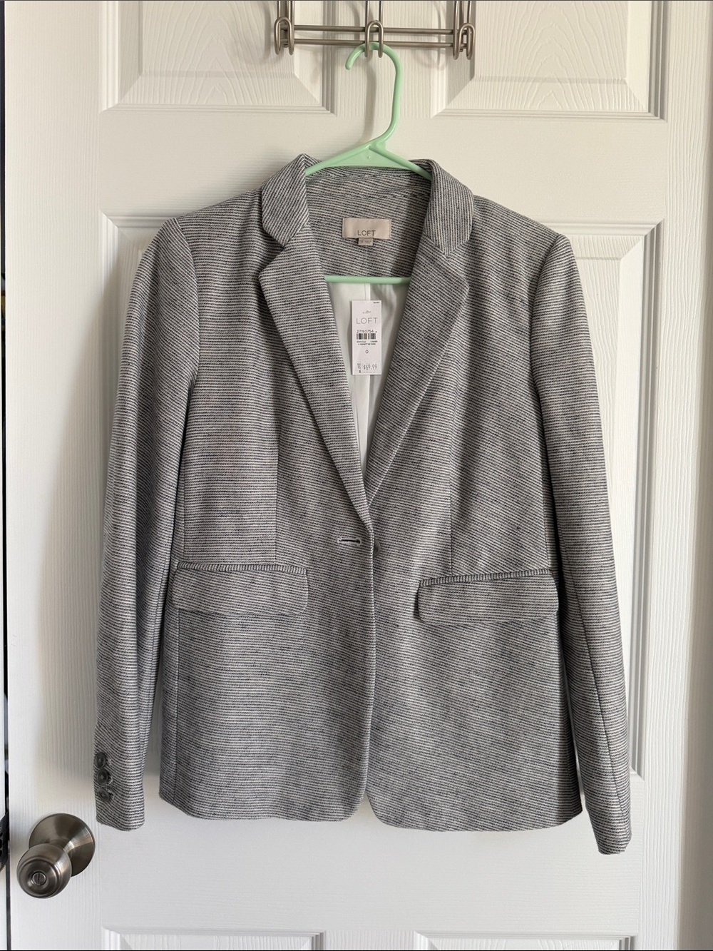 LOFT Gray Striped Textured Women's Blazer